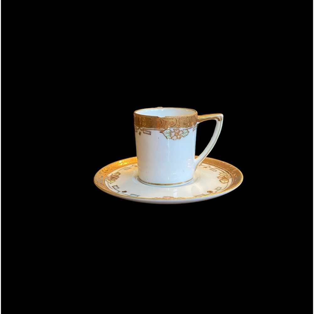 Antique Nippon demitasse cup & saucer hand painted gold guild Morimura Bros - Picture 3 of 7